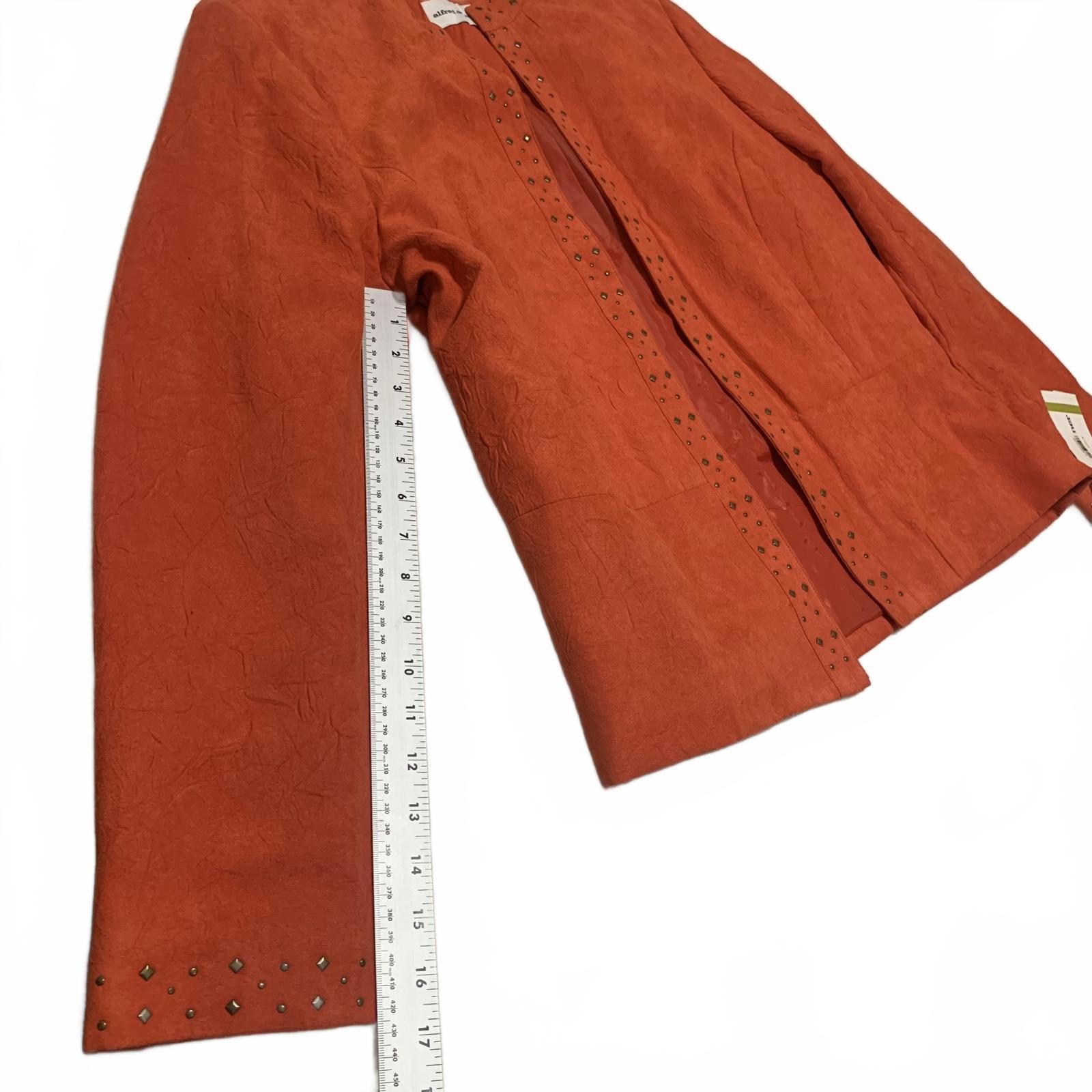 Alfred Dunner Women's 14 Suede Leather Jacket Orange