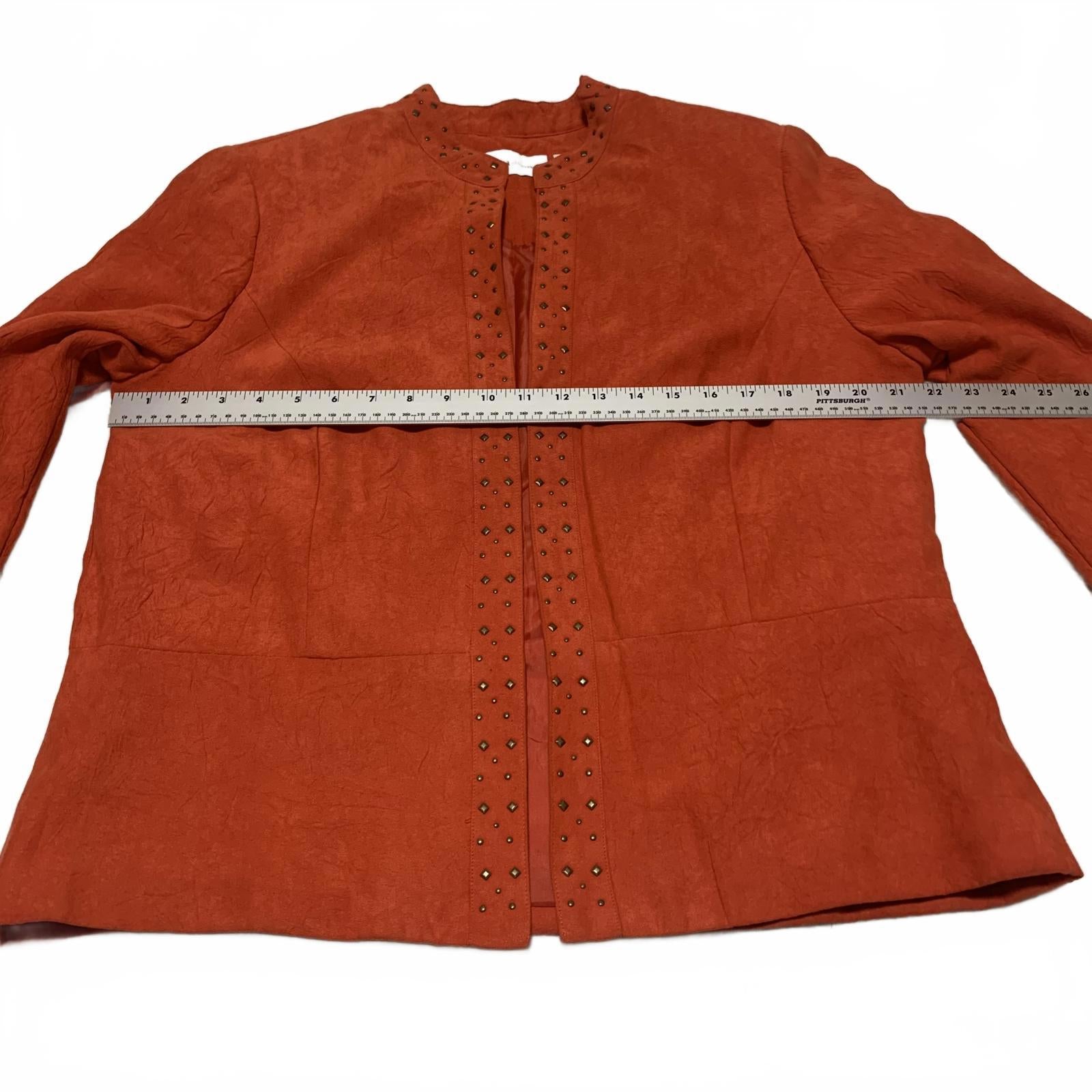 Alfred Dunner Women's 14 Suede Leather Jacket Orange