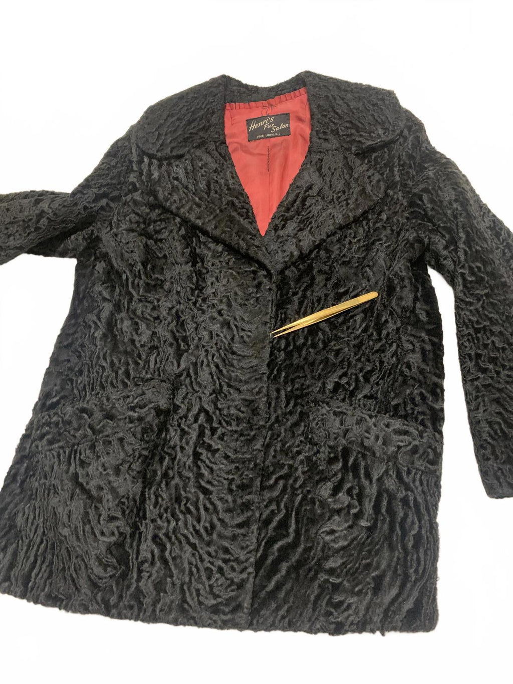 VTG Persian Lamb Mink Fur Coat Henri's Fur Salon NJ