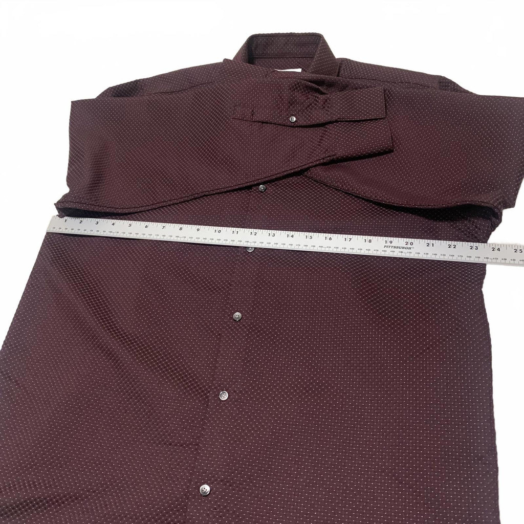 VTG 90s Calvin Klein Burgundy Polka Dot Dress Shirt