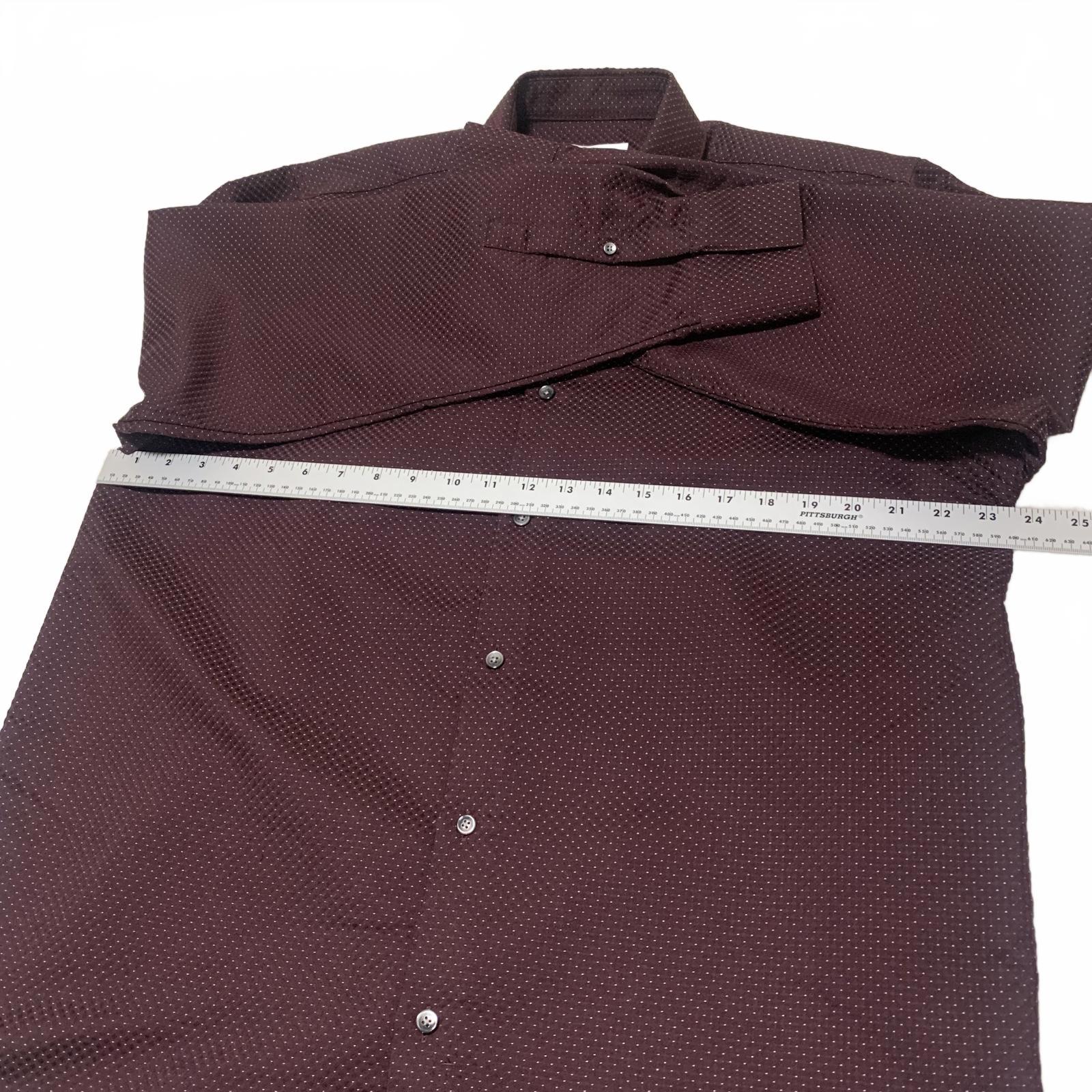 VTG 90s Calvin Klein Burgundy Polka Dot Dress Shirt