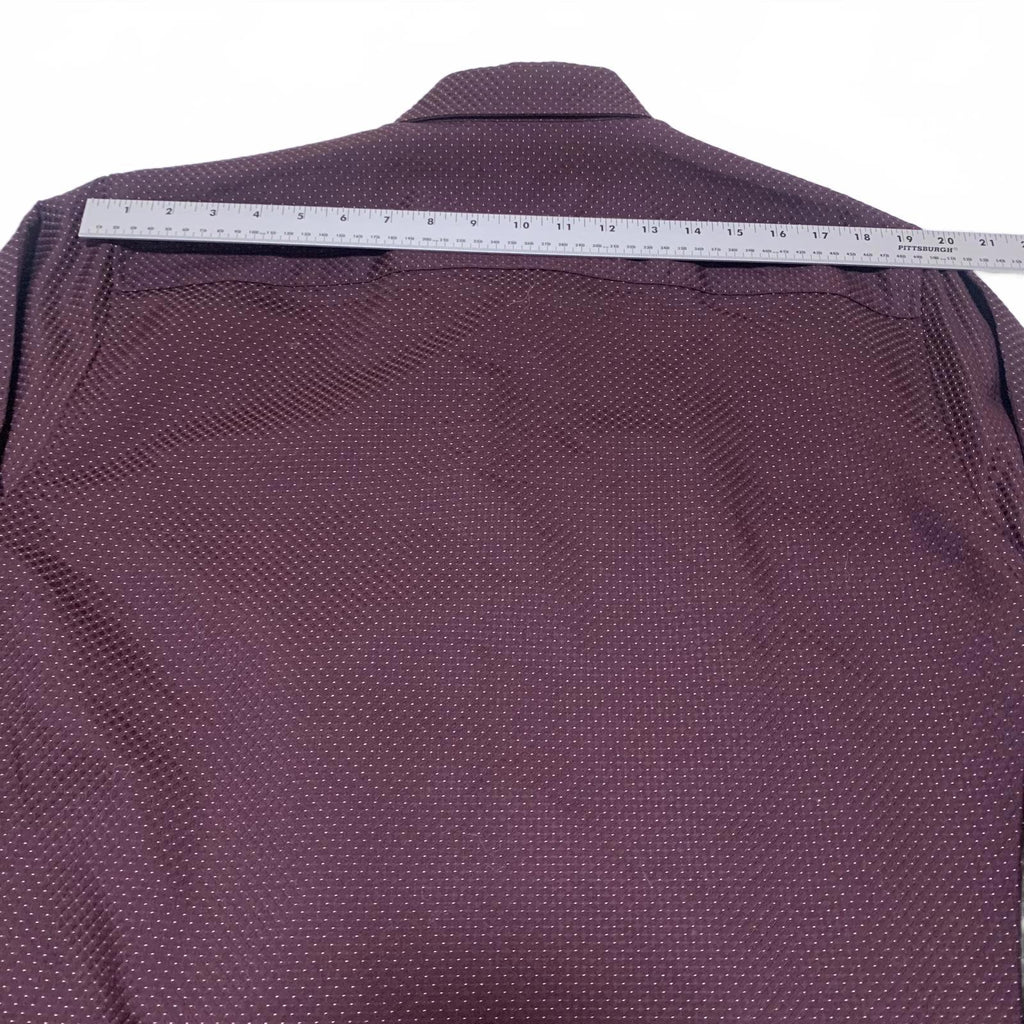 VTG 90s Calvin Klein Burgundy Polka Dot Dress Shirt