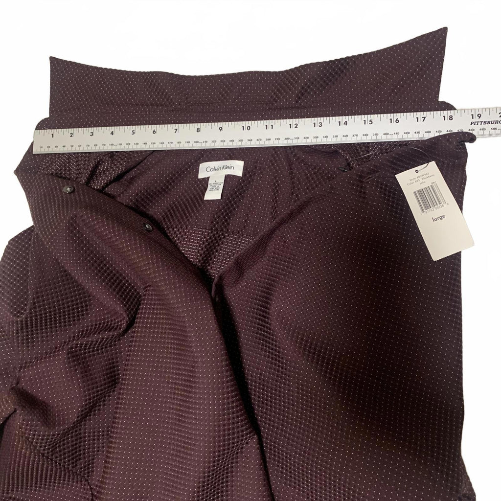 VTG 90s Calvin Klein Burgundy Polka Dot Dress Shirt