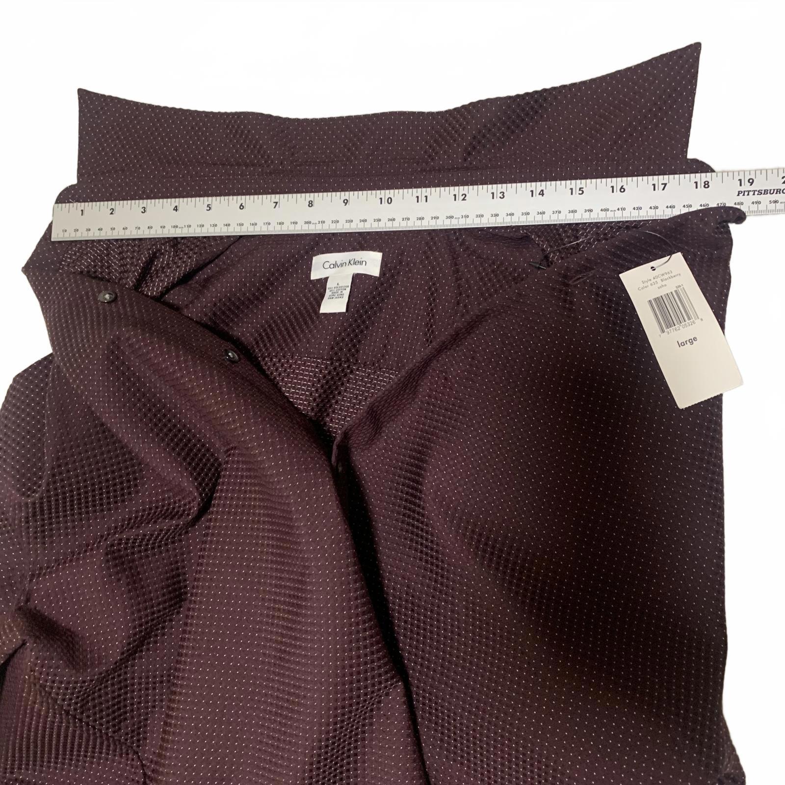VTG 90s Calvin Klein Burgundy Polka Dot Dress Shirt