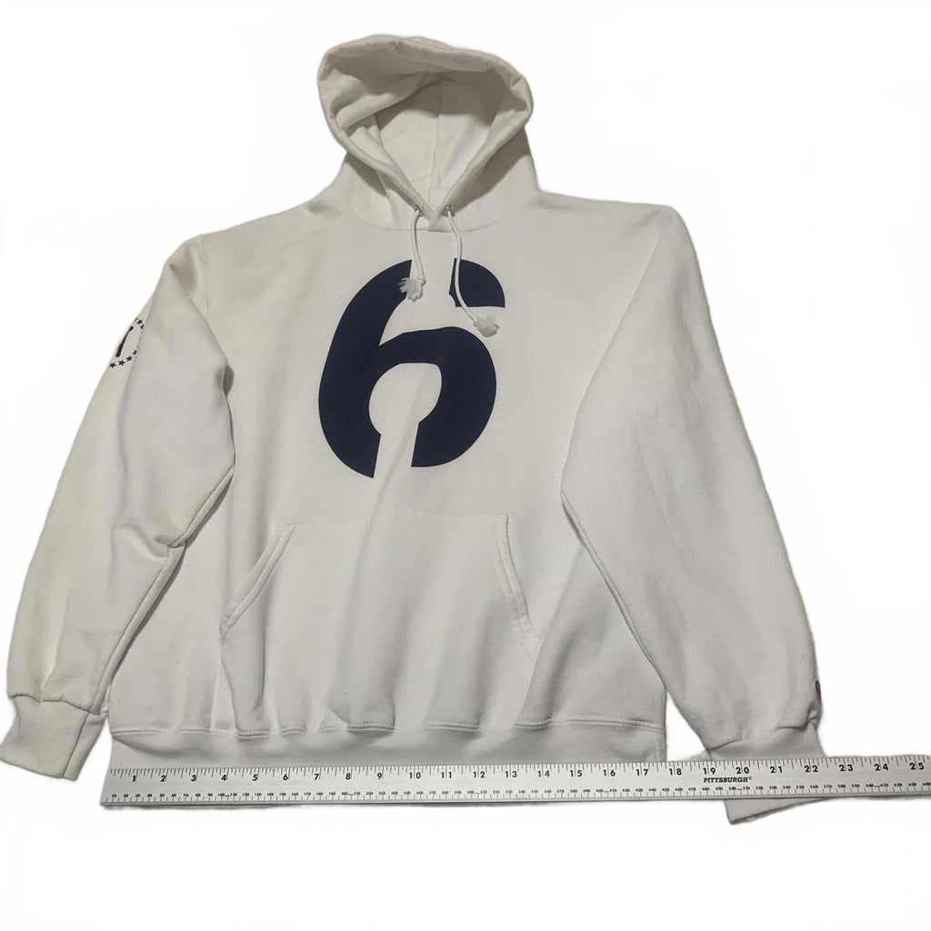 Champion Eco Authentic L White Hoodie Number 6 Print