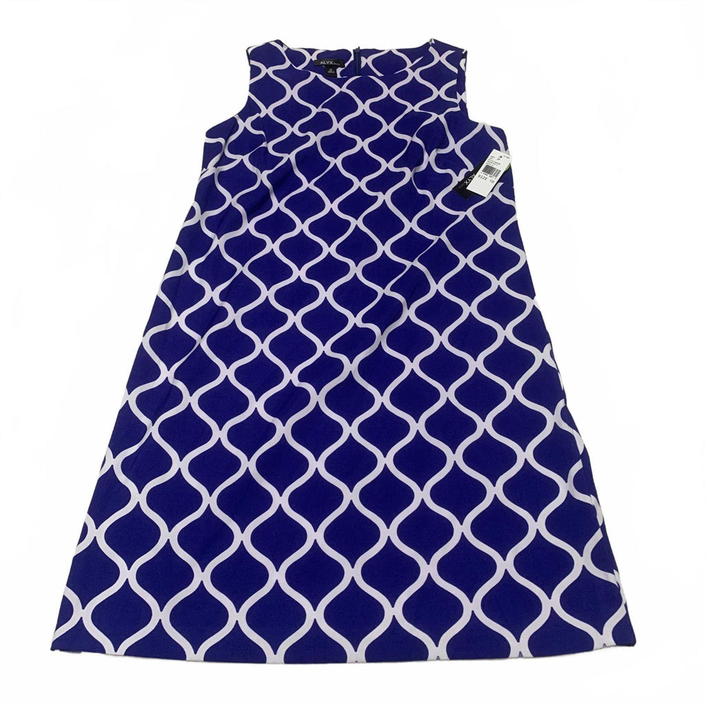 ALYX dress Women's Size 10 Royal Blue White Patterned Sleeveless Dress