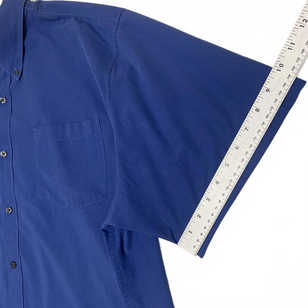 Basic Edition Men's 2XL Blue Short Sleeve Button-Up Shirt