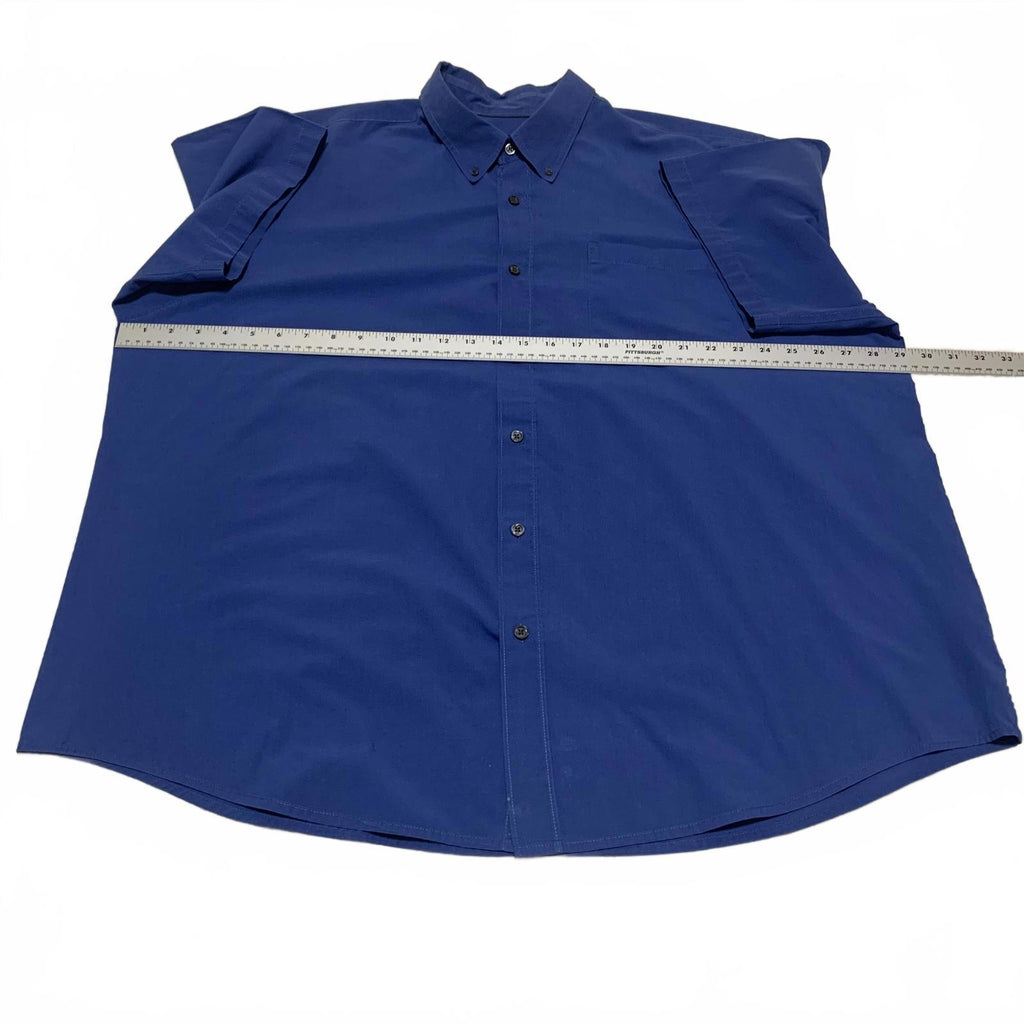 Basic Edition Men's 2XL Blue Short Sleeve Button-Up Shirt