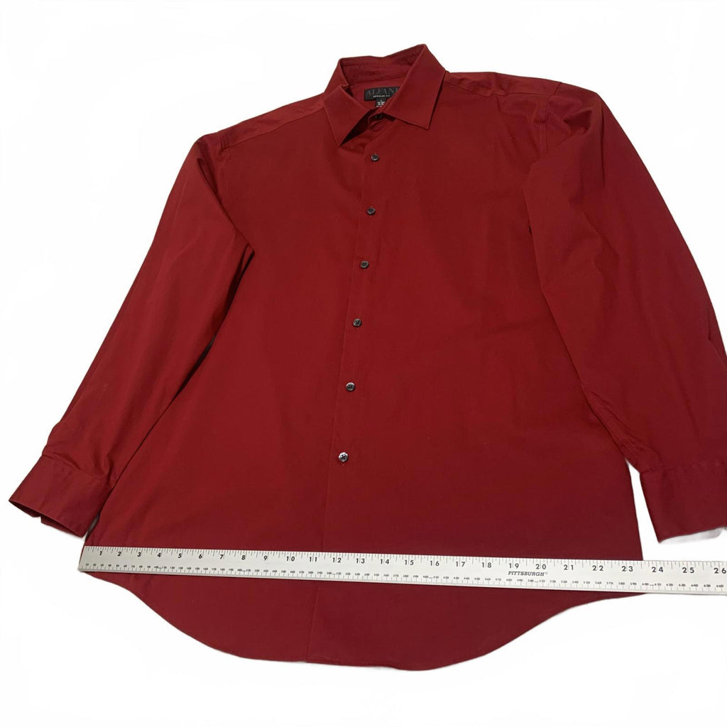 Alfani Men's L 16-16.5 Red Long Sleeve Dress Shirt