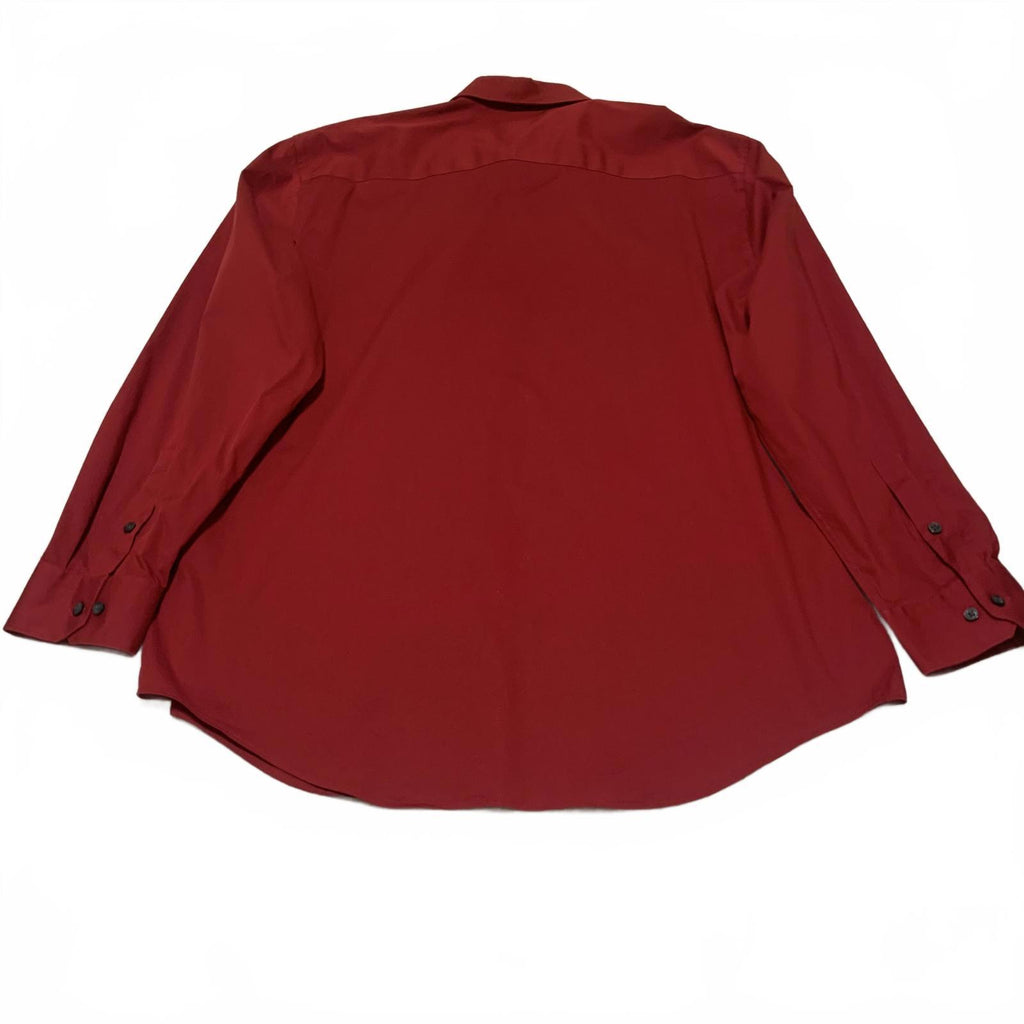 Alfani Men's L 16-16.5 Red Long Sleeve Dress Shirt