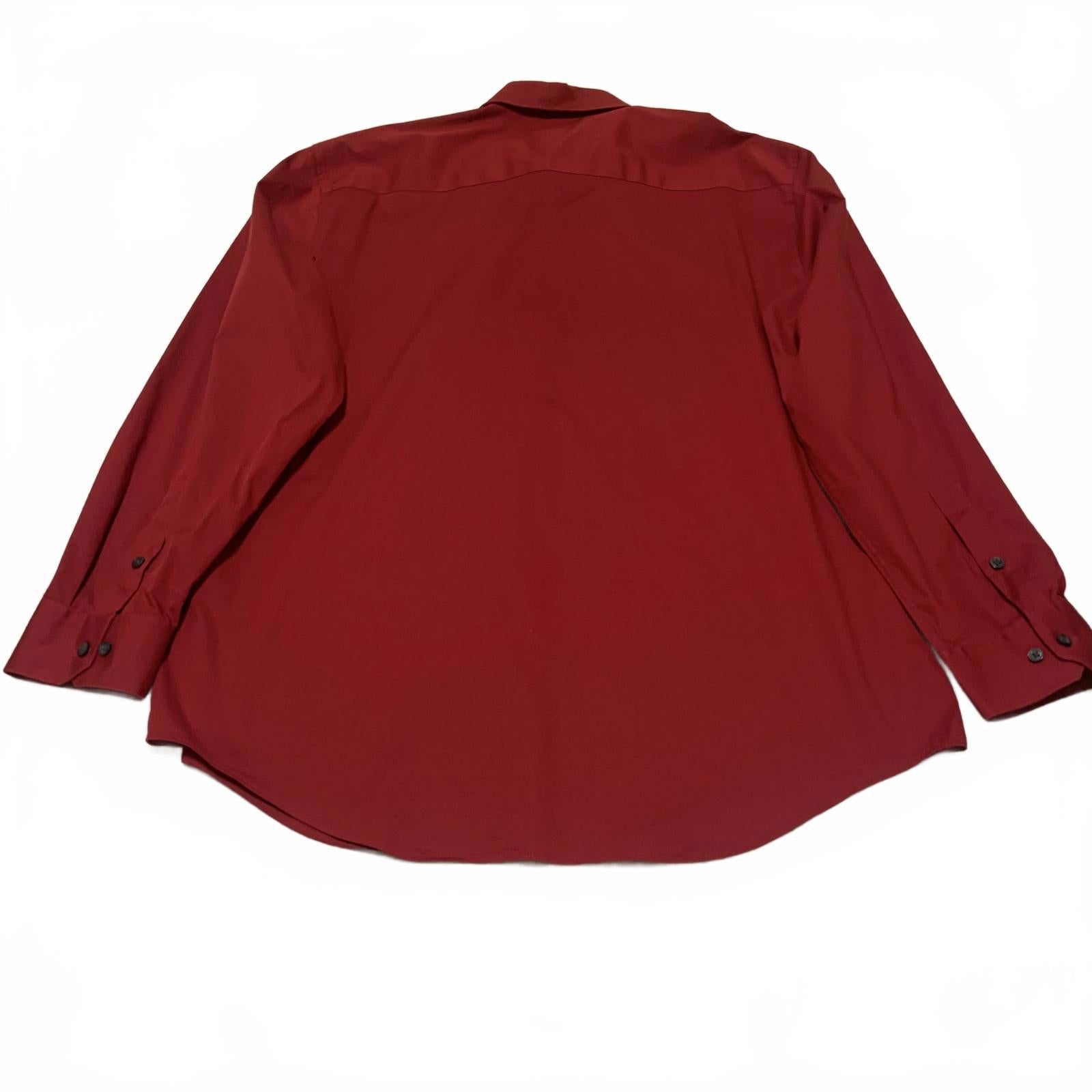 Alfani Men's L 16-16.5 Red Long Sleeve Dress Shirt