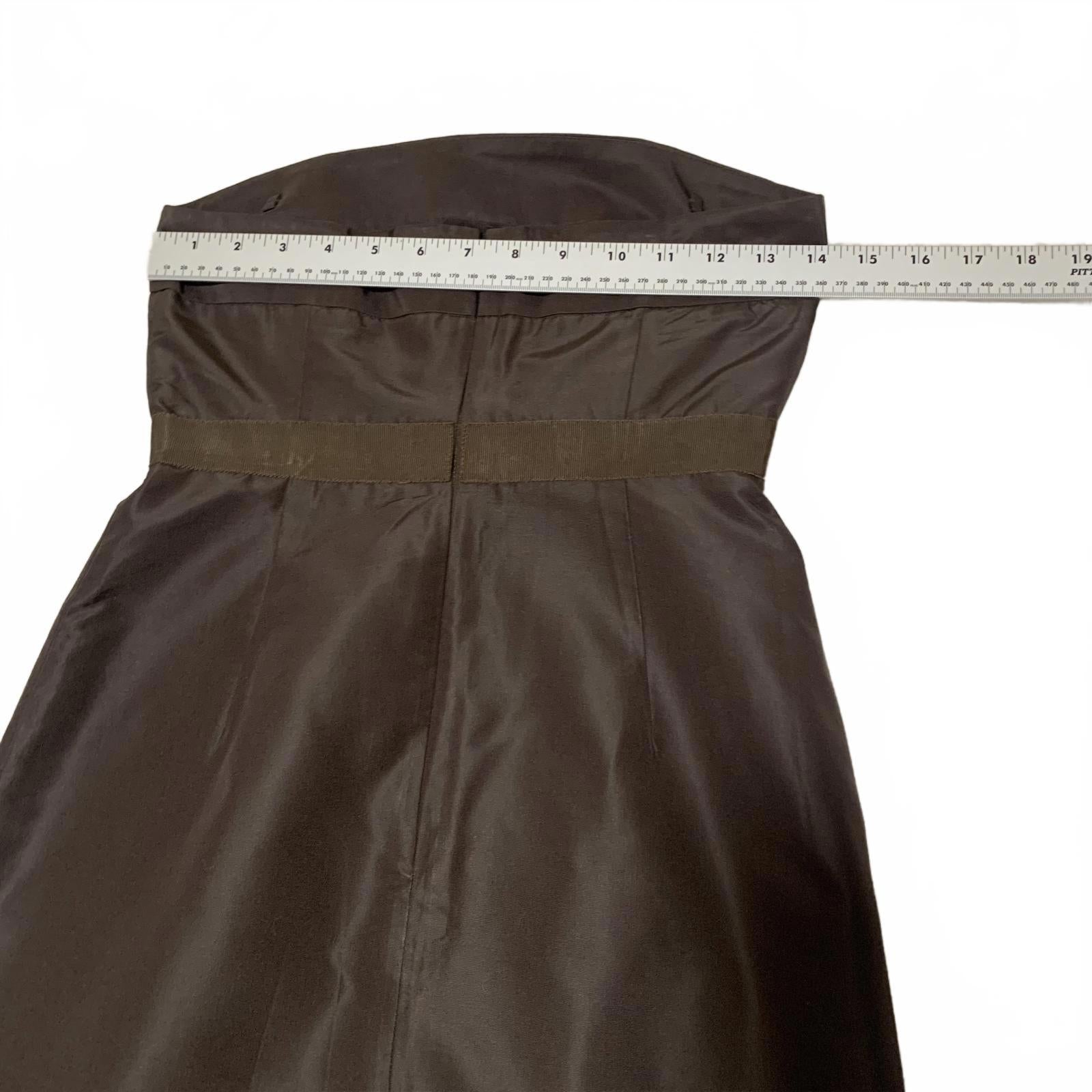 J.Crew Strapless Silk Dress Size 0 Petite Brown 100% Silk