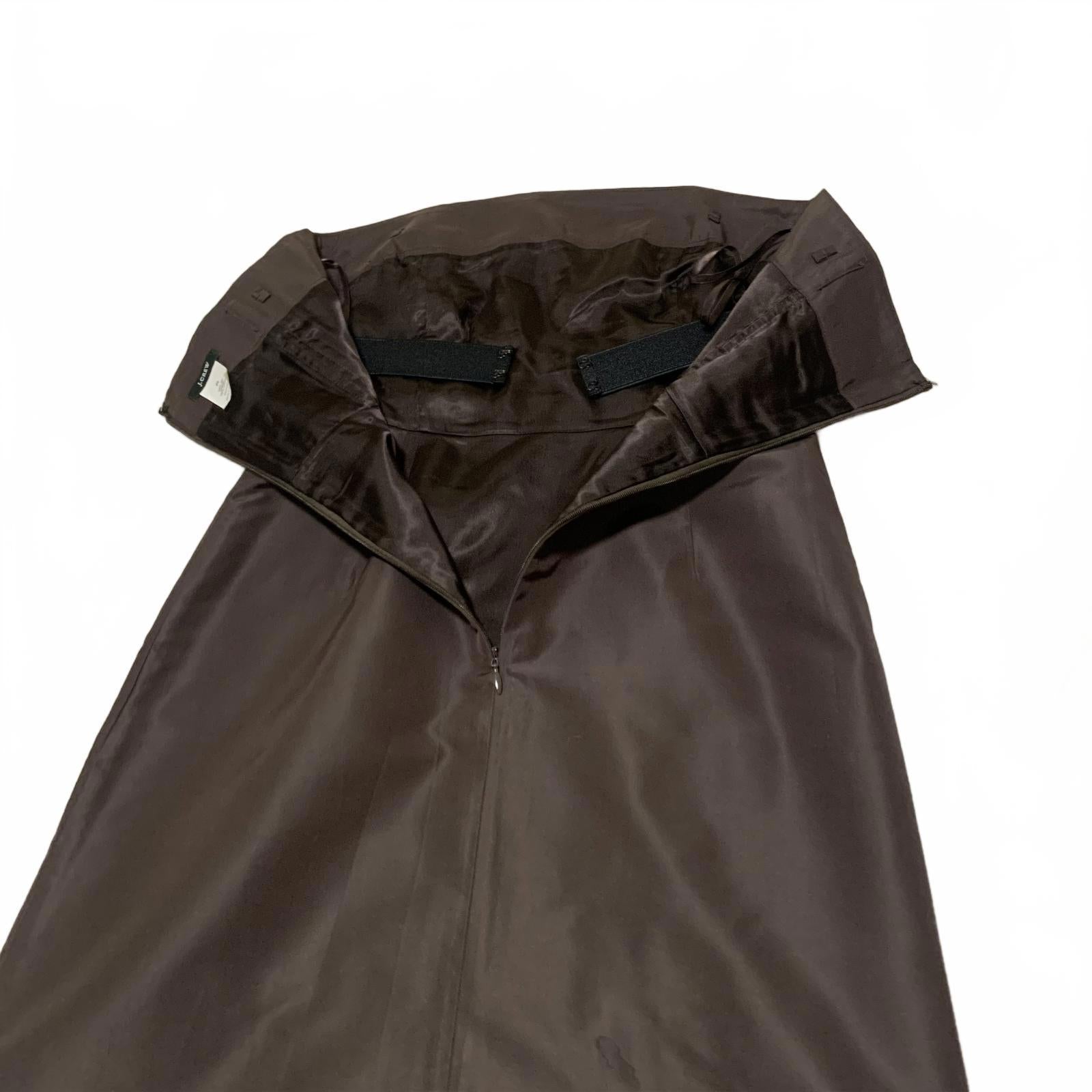 J.Crew Strapless Silk Dress Size 0 Petite Brown 100% Silk