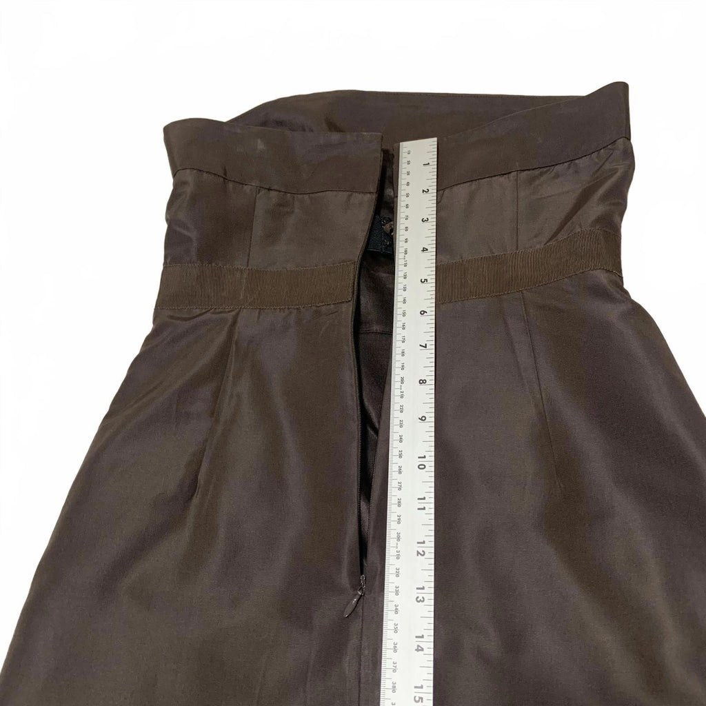 J.Crew Strapless Silk Dress Size 0 Petite Brown 100% Silk