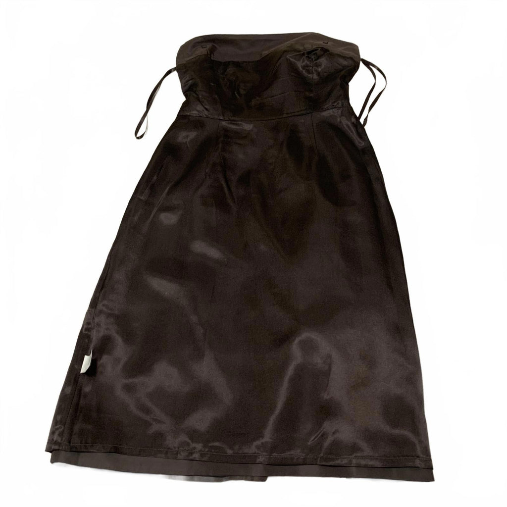J.Crew Strapless Silk Dress Size 0 Petite Brown 100% Silk