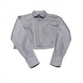 Hommegirls Women's S Chambray Blue Cropped Shirt