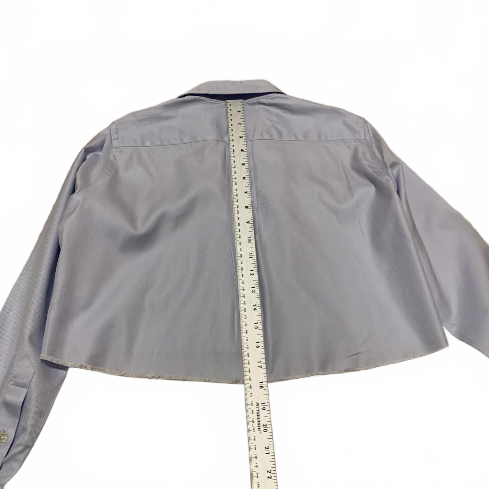 Hommegirls Women's S Chambray Blue Cropped Shirt