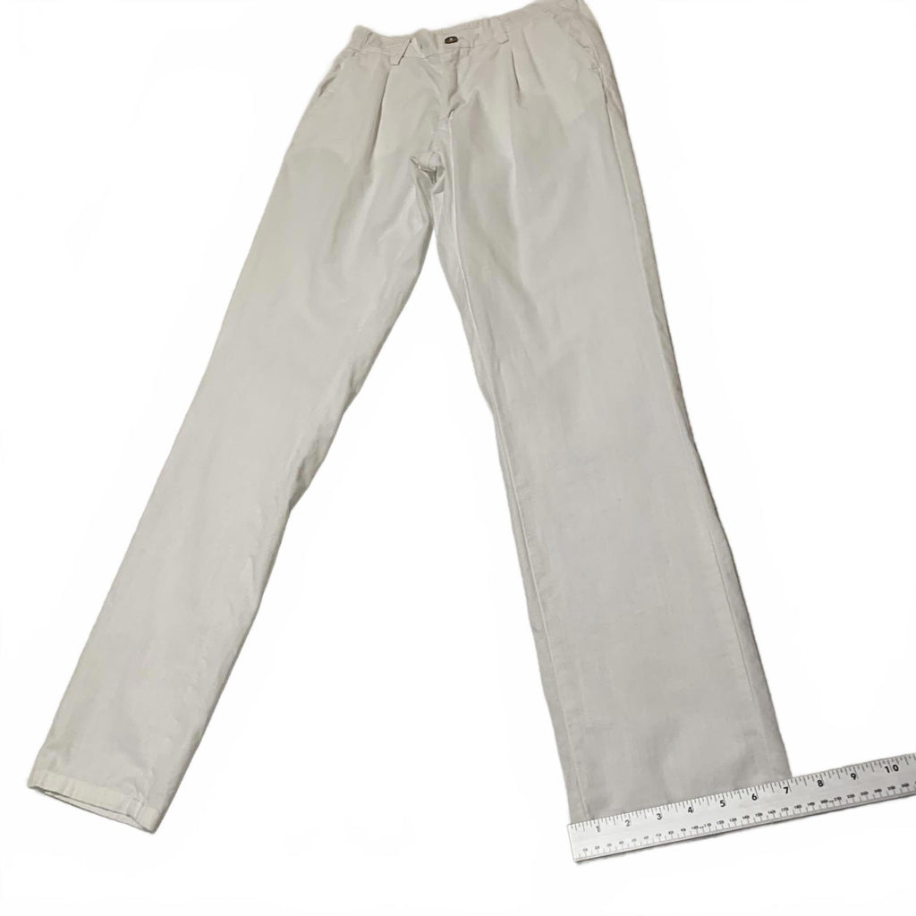 Dan John Men's White Cotton Elastic Waist Pants 36