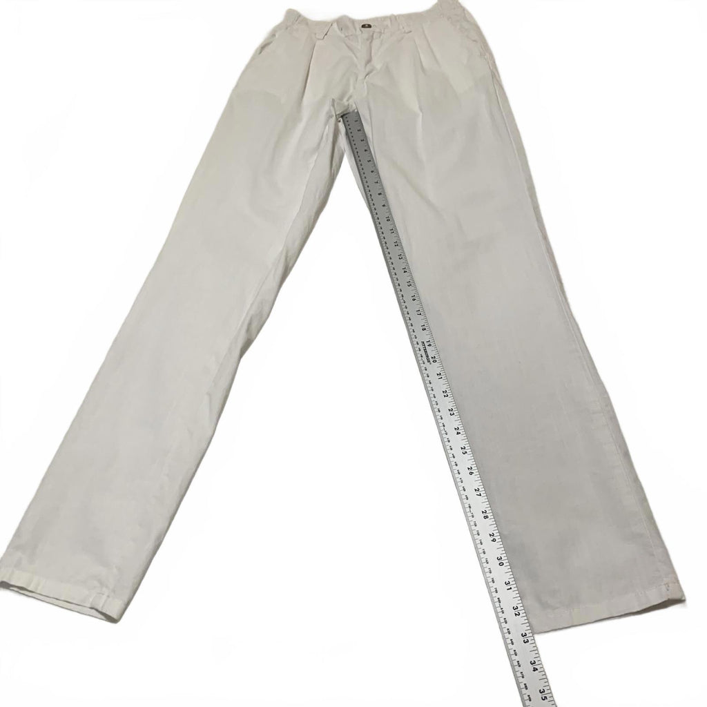 Dan John Men's White Cotton Elastic Waist Pants 36