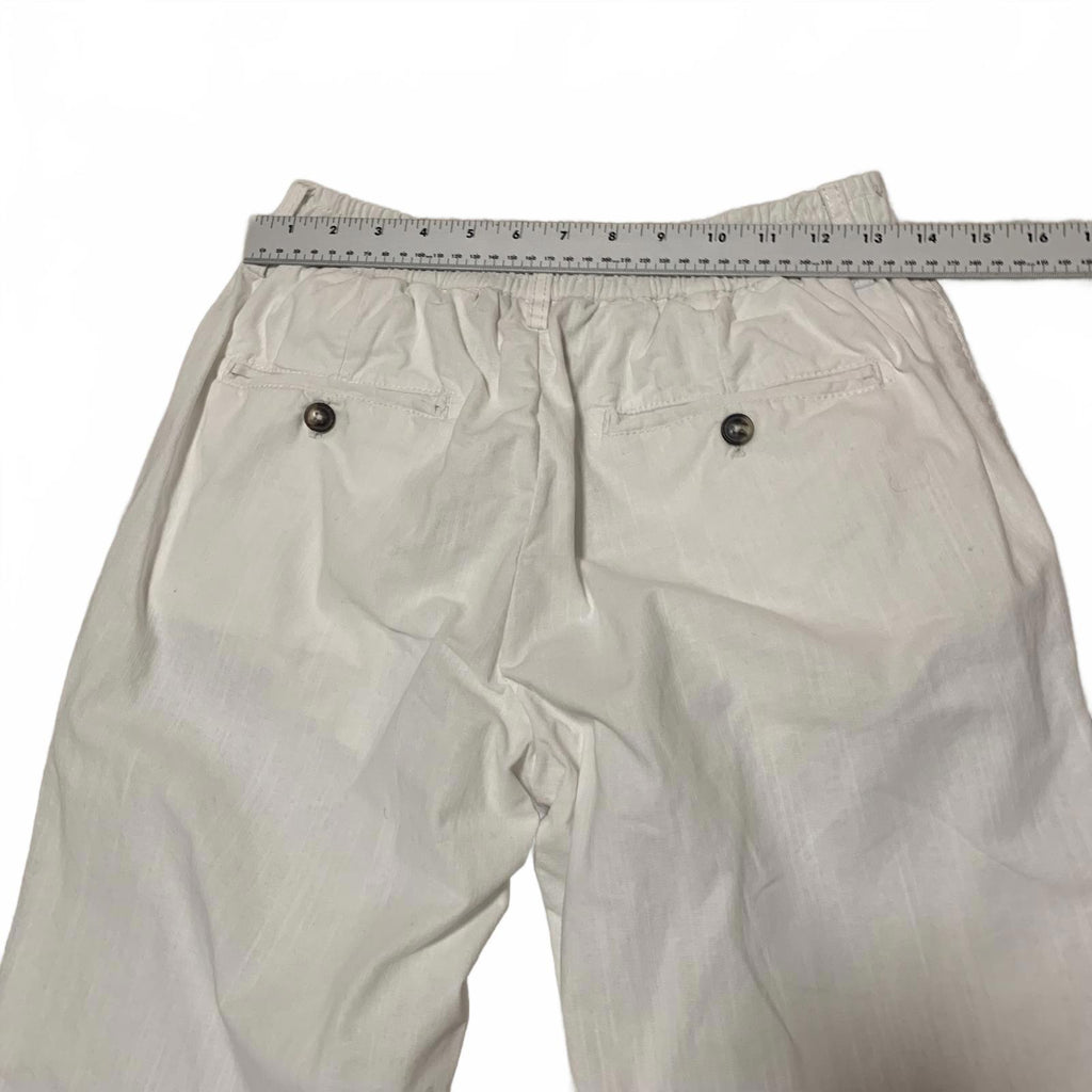 Dan John Men's White Cotton Elastic Waist Pants 36