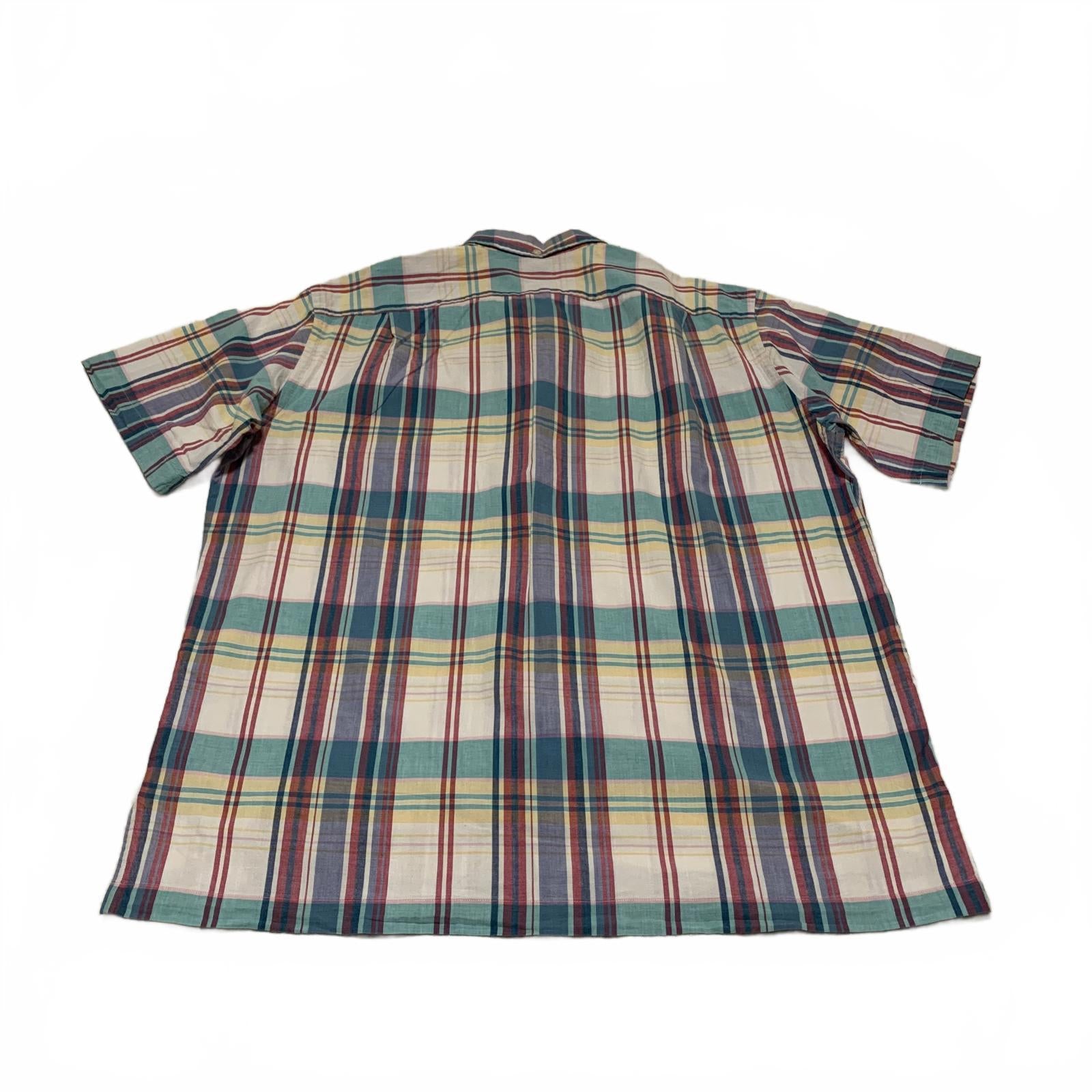 Ralph Lauren Pastel Plaid Short Sleeve Shirt L Cotton