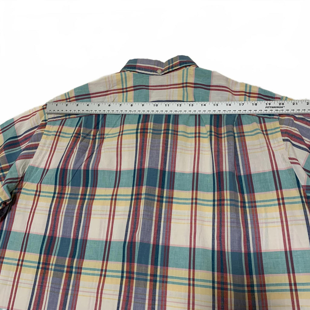 Ralph Lauren Pastel Plaid Short Sleeve Shirt L Cotton