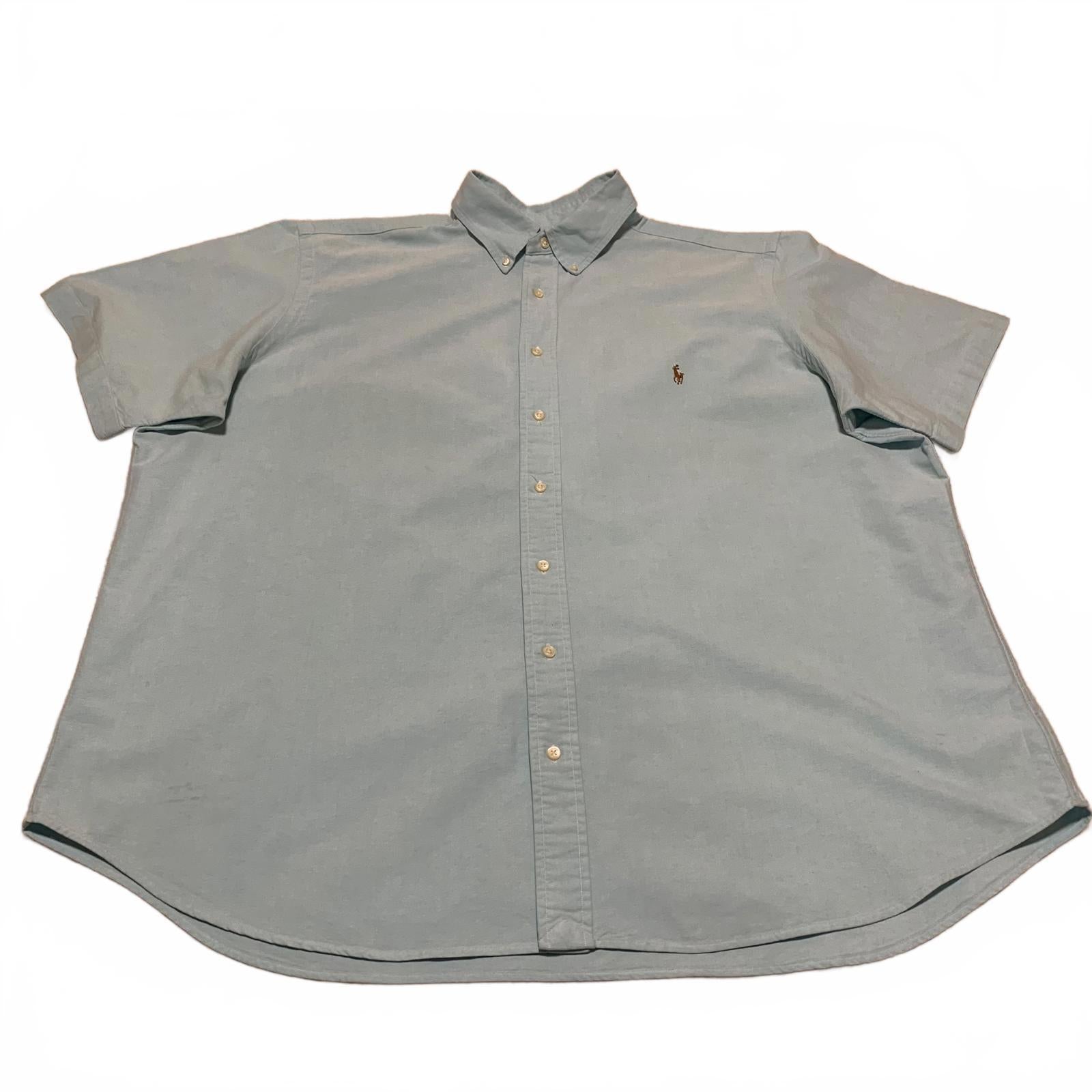 Ralph Lauren Men's 2XB Light Teal Short Sleeve Button Shirt