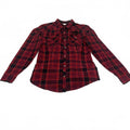 Harley Davidson Red Plaid Flannel Shirt Corset Back L