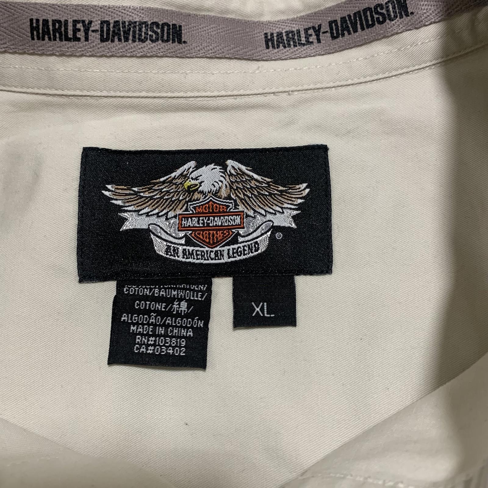 Harley Davidson Beige Button-Up Shirt Eagle Tag XL