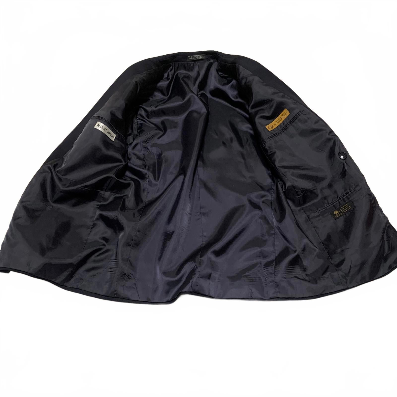 Golden Fil Men's Navy Blue Two-Piece Suit Blazer