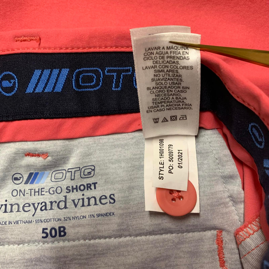 Vineyard Vines Mens OTG Pants Sz 50B Shorts in Coral Red W49