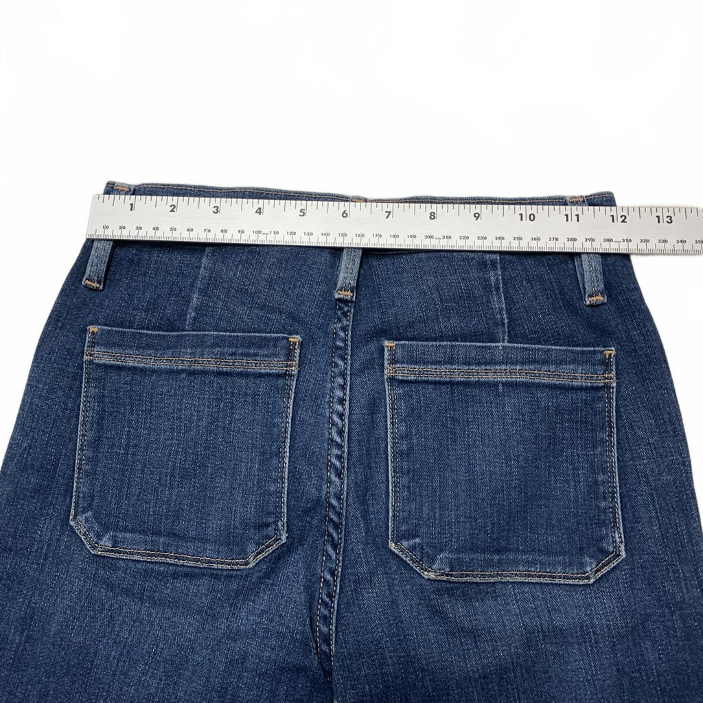 FRAME Le Bardot Crop Flare Jeans Women 23 UK 4 Blue Denim