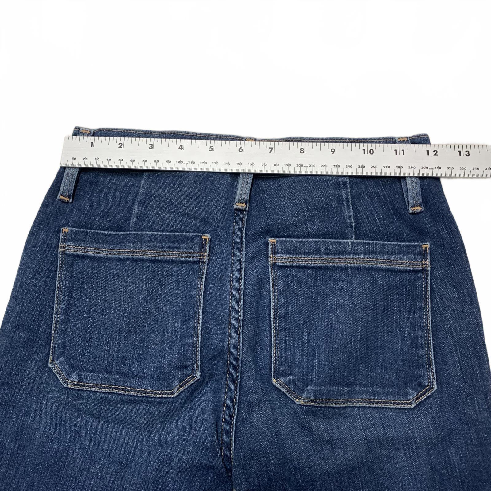 FRAME Le Bardot Crop Flare Jeans Women 23 UK 4 Blue Denim