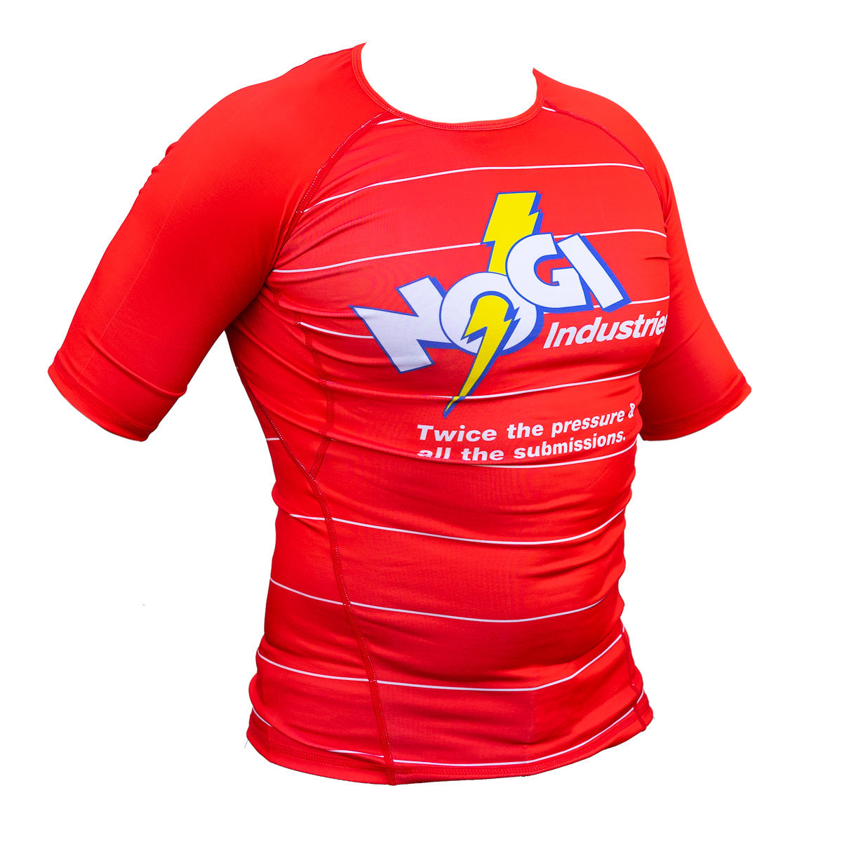 Camiseta Energy Rash Guard de Nogi Industries, manga corta, color rojo