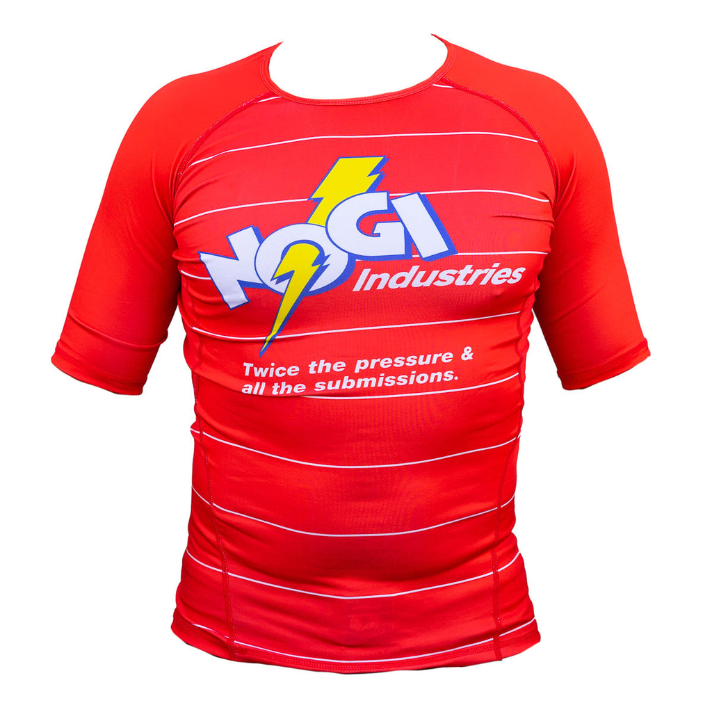 Camiseta Energy Rash Guard de Nogi Industries, manga corta, color rojo