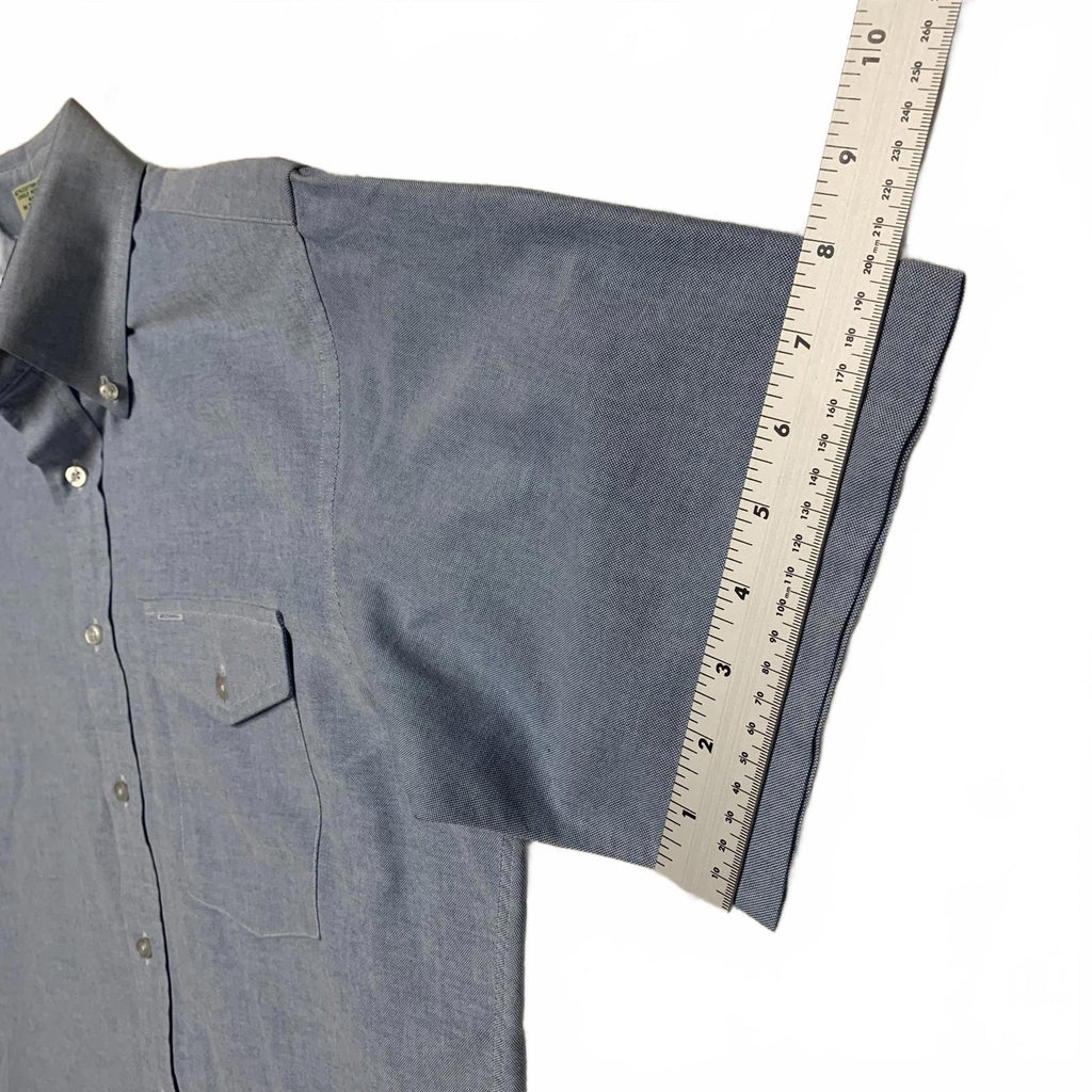 Camisa azul claro de manga corta con botones para hombre de LL Bean, talla 16/grande