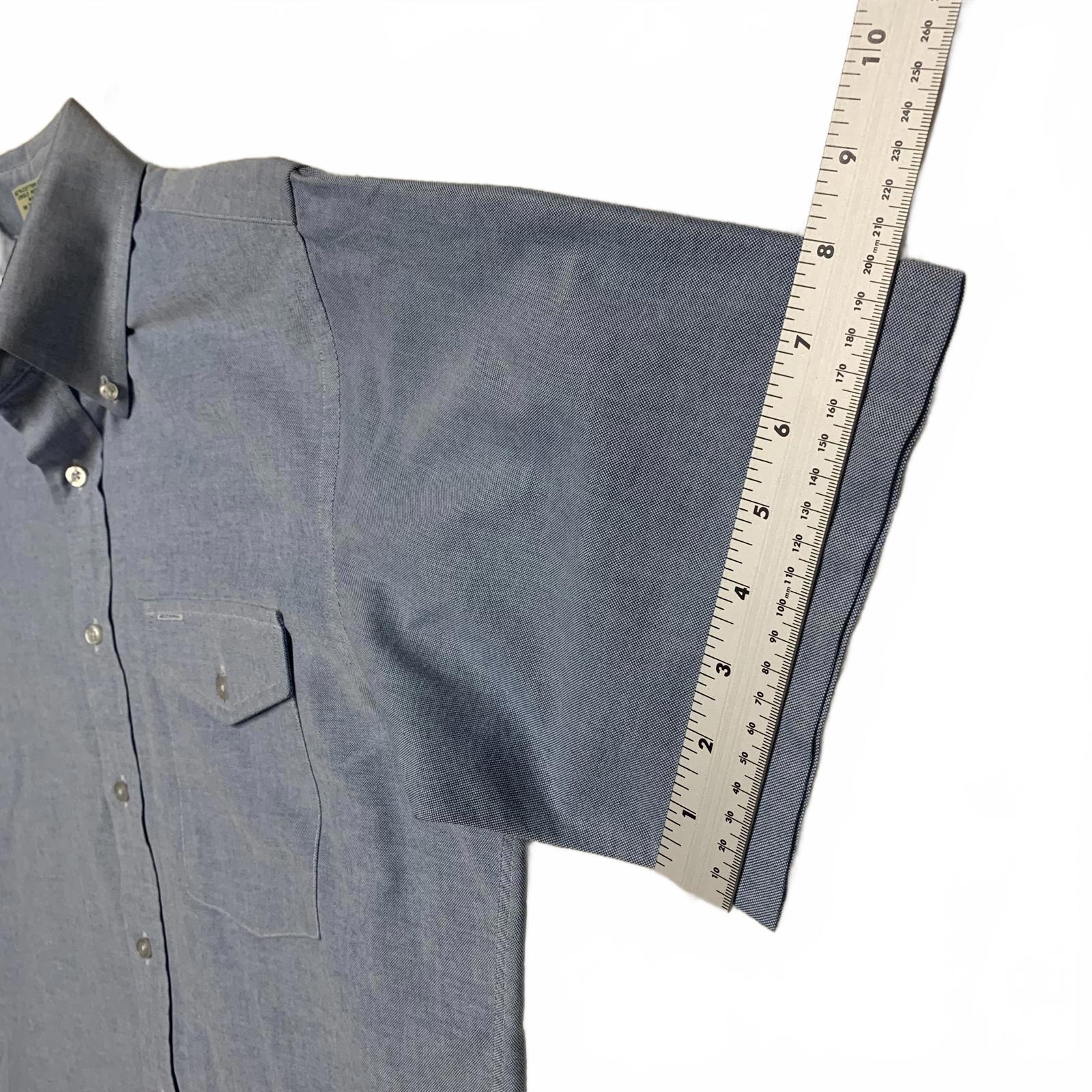 Camisa azul claro de manga corta con botones para hombre de LL Bean, talla 16/grande