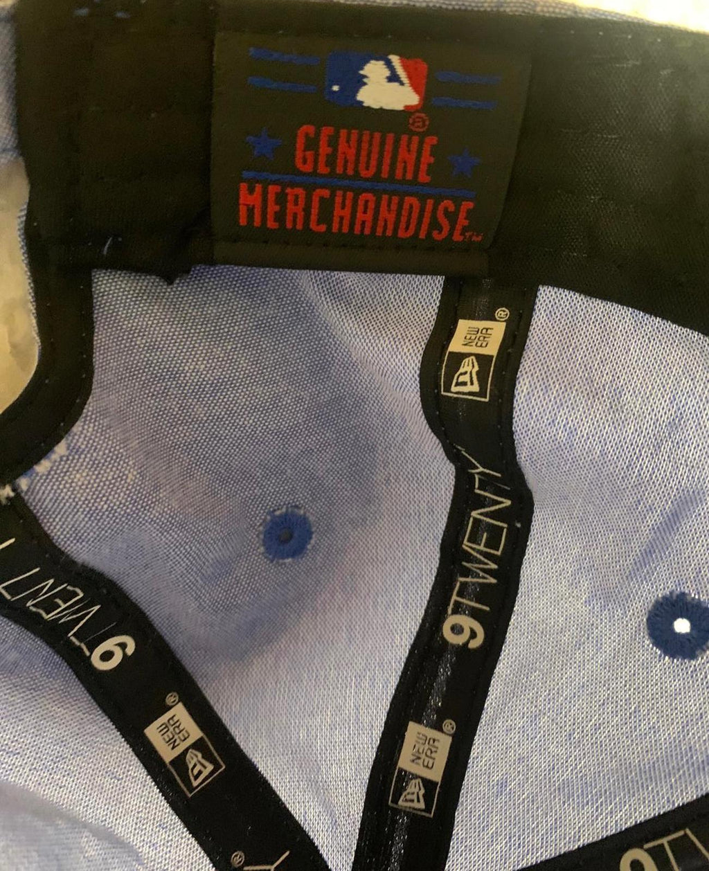 Gorra de béisbol New Era 9 Twenty New York Mets para mujer, estilo lino azul bebé