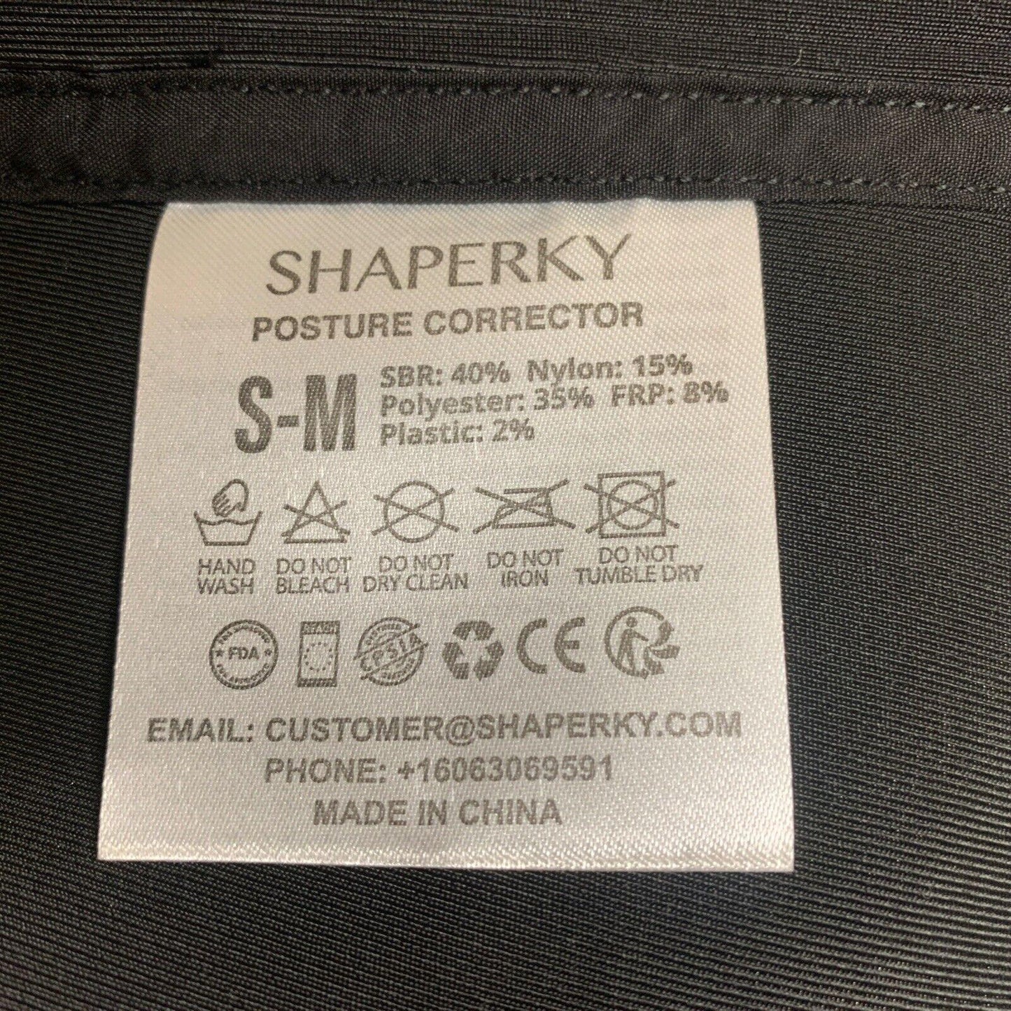 Shaperky Unisex Men Women Small-Medium Black Posture Corrector Back Brace