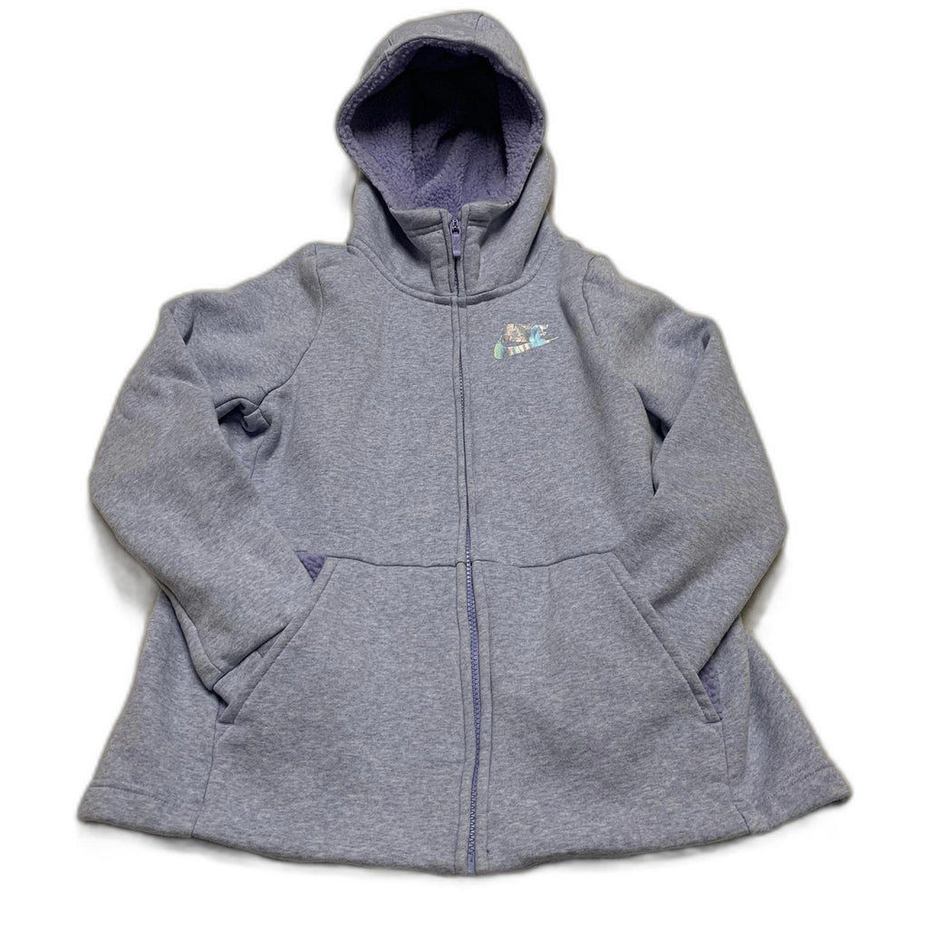 Sudadera con capucha y cremallera Nike para niña, color lavanda, talla grande