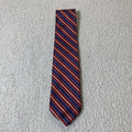 Corbata Nautica para hombre, color rojo, blanco y azul, con rayas diagonales, 100 % seda