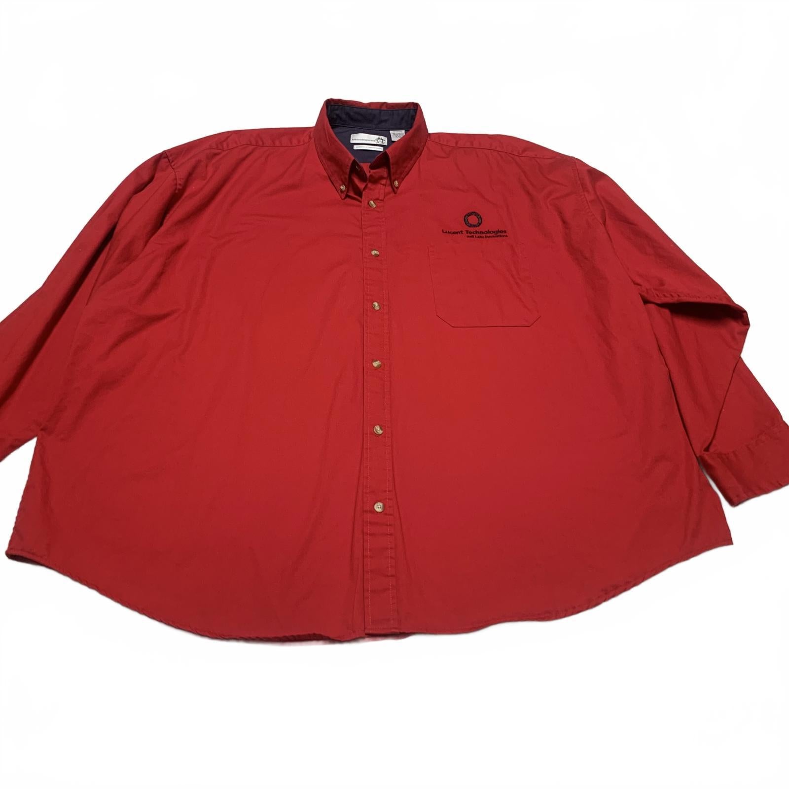 Camisa Munsingwear para hombre, con botones rojos, resistente a las arrugas, talla 3X