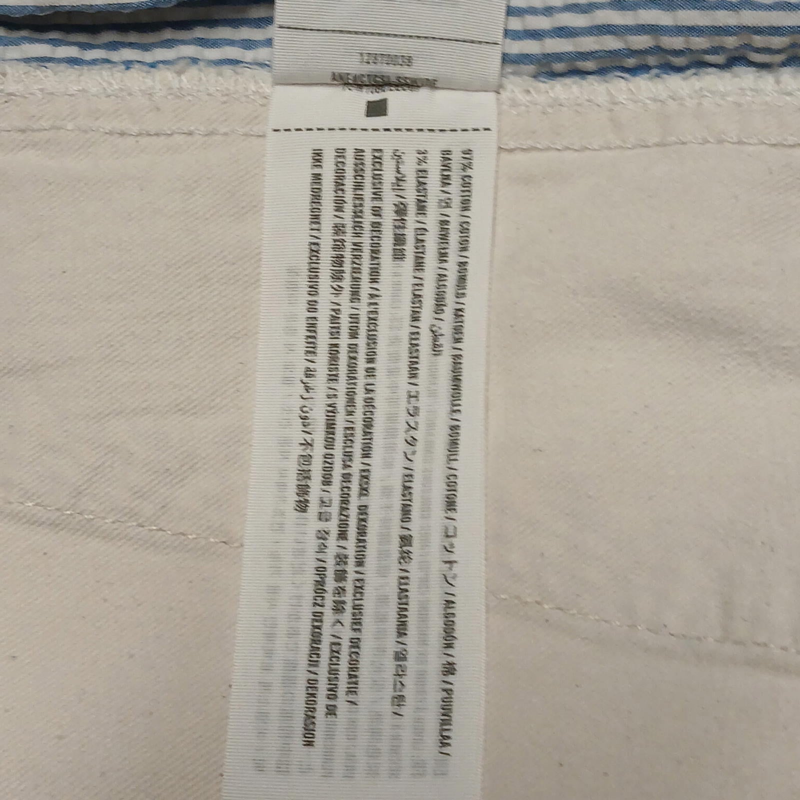 Pantalones cortos chinos a rayas azules y blancas de Abercrombie &amp; Fitch para hombre, talla 31, talla náutica, ancho 30.5