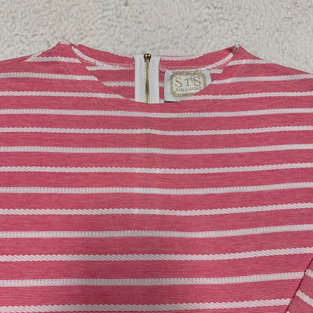 Vestido de verano de manga larga a rayas blancas y rosas de Sail to Sable Juniors, talla extra pequeña