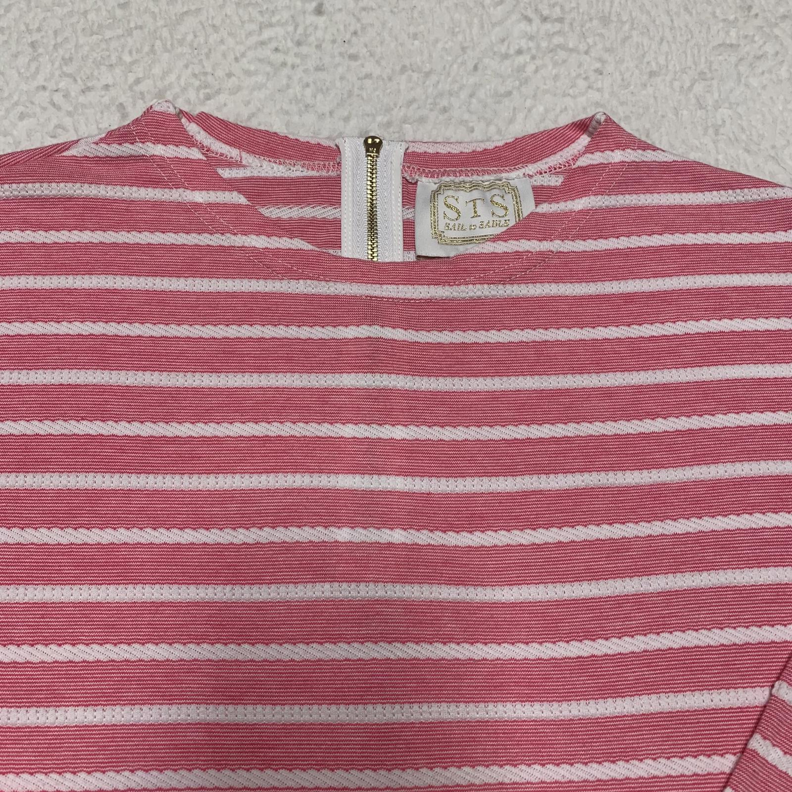 Vestido de verano de manga larga a rayas blancas y rosas de Sail to Sable Juniors, talla extra pequeña