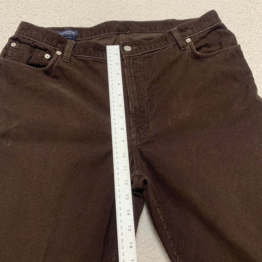 Pantalones de pana con corte tradicional y pierna cónica de Lands' End, talla 38, para hombre, color marrón