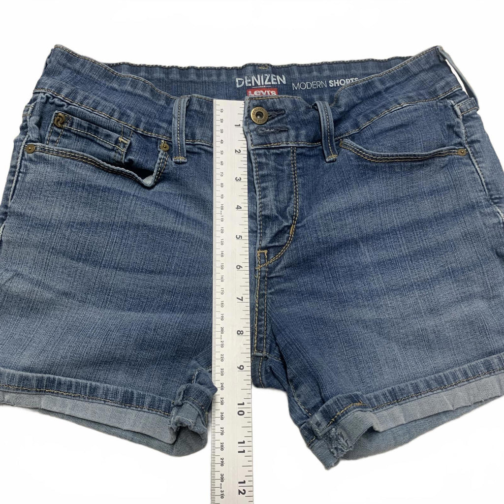 Shorts vaqueros modernos elásticos azules Denizen de Levi's para mujer, talla 4, W28