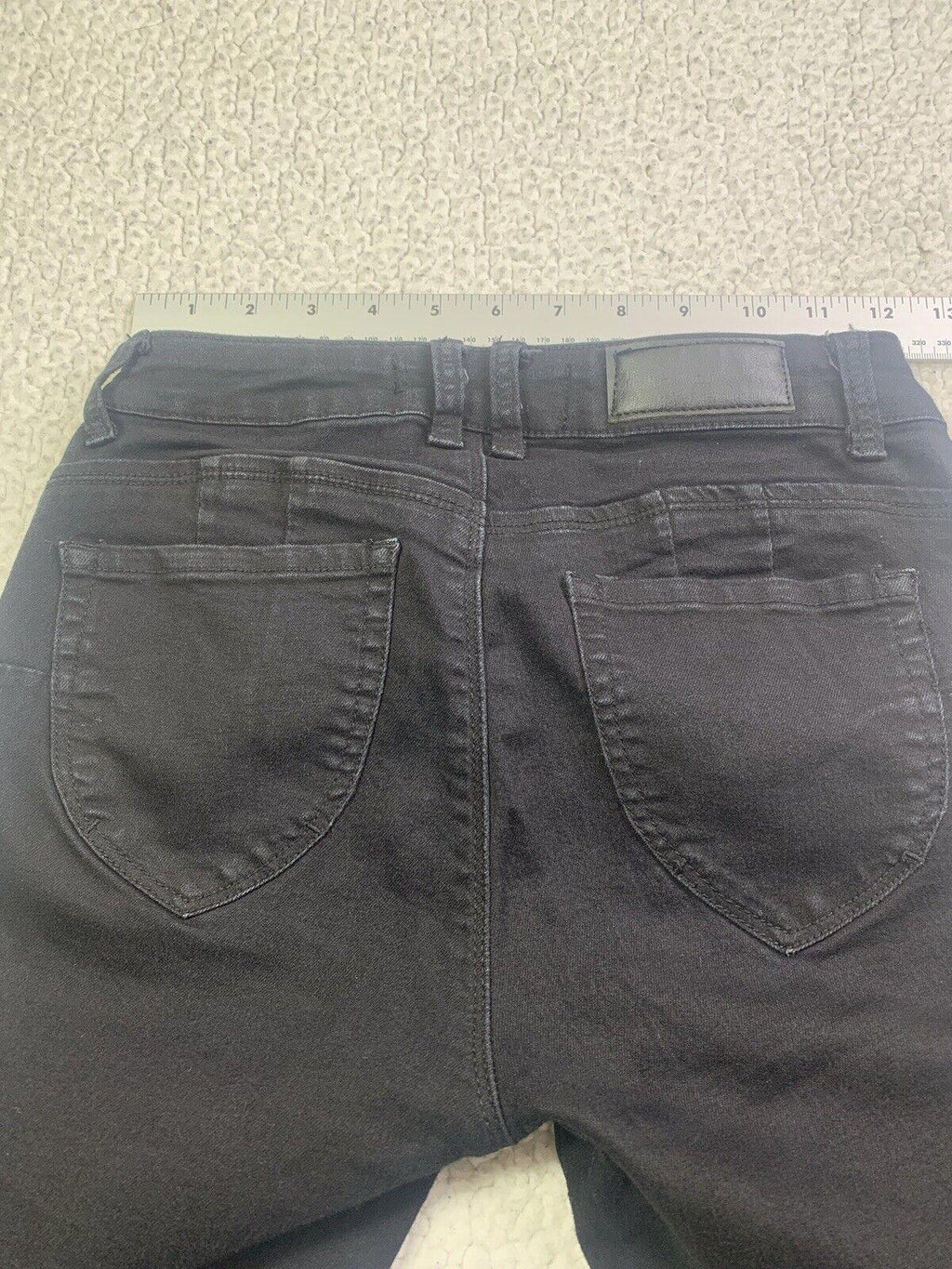 Pantalones vaqueros Monkey Ride Juniors Talla 3/29 Negros Ajustados Desgastados