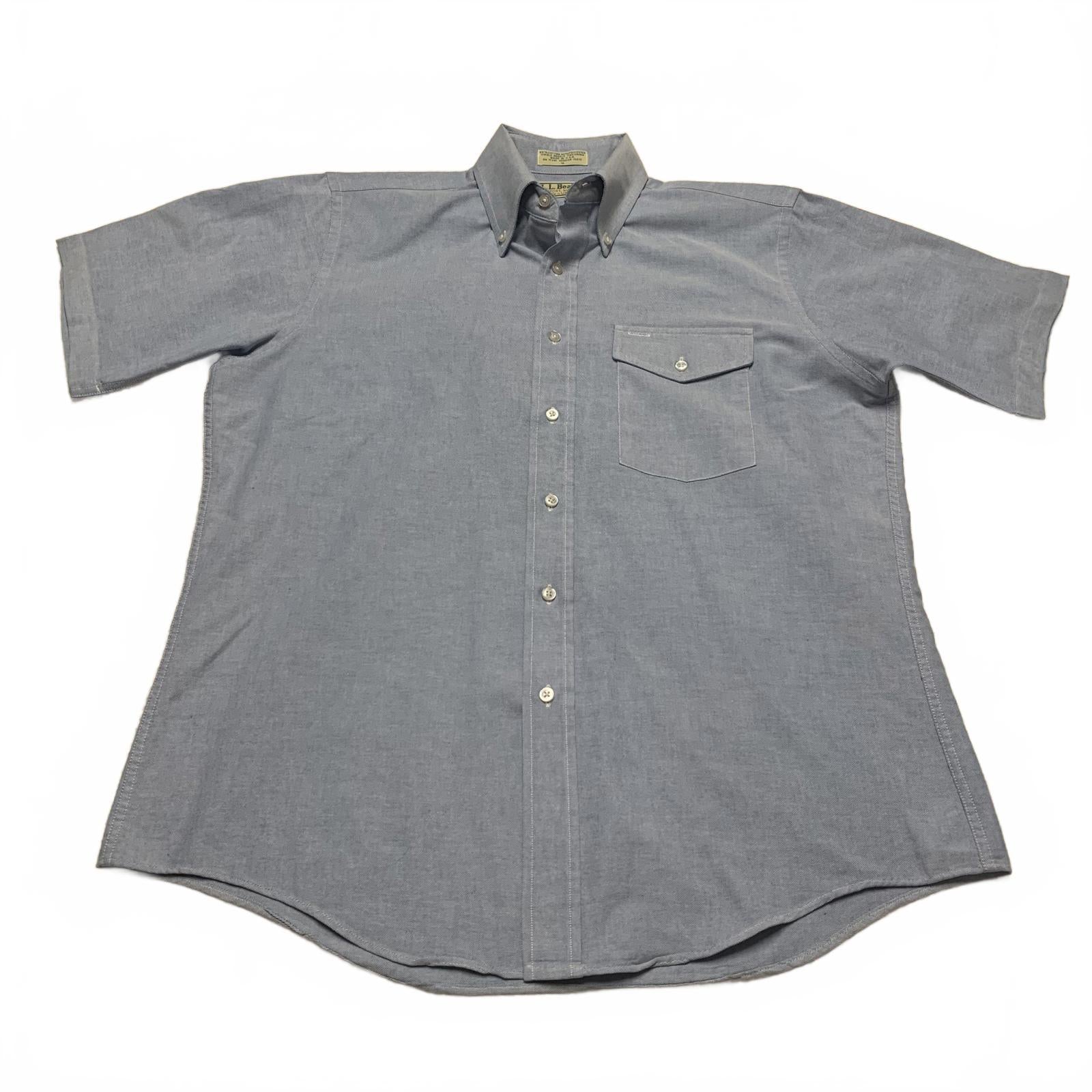 Camisa azul claro de manga corta con botones para hombre de LL Bean, talla 16/grande