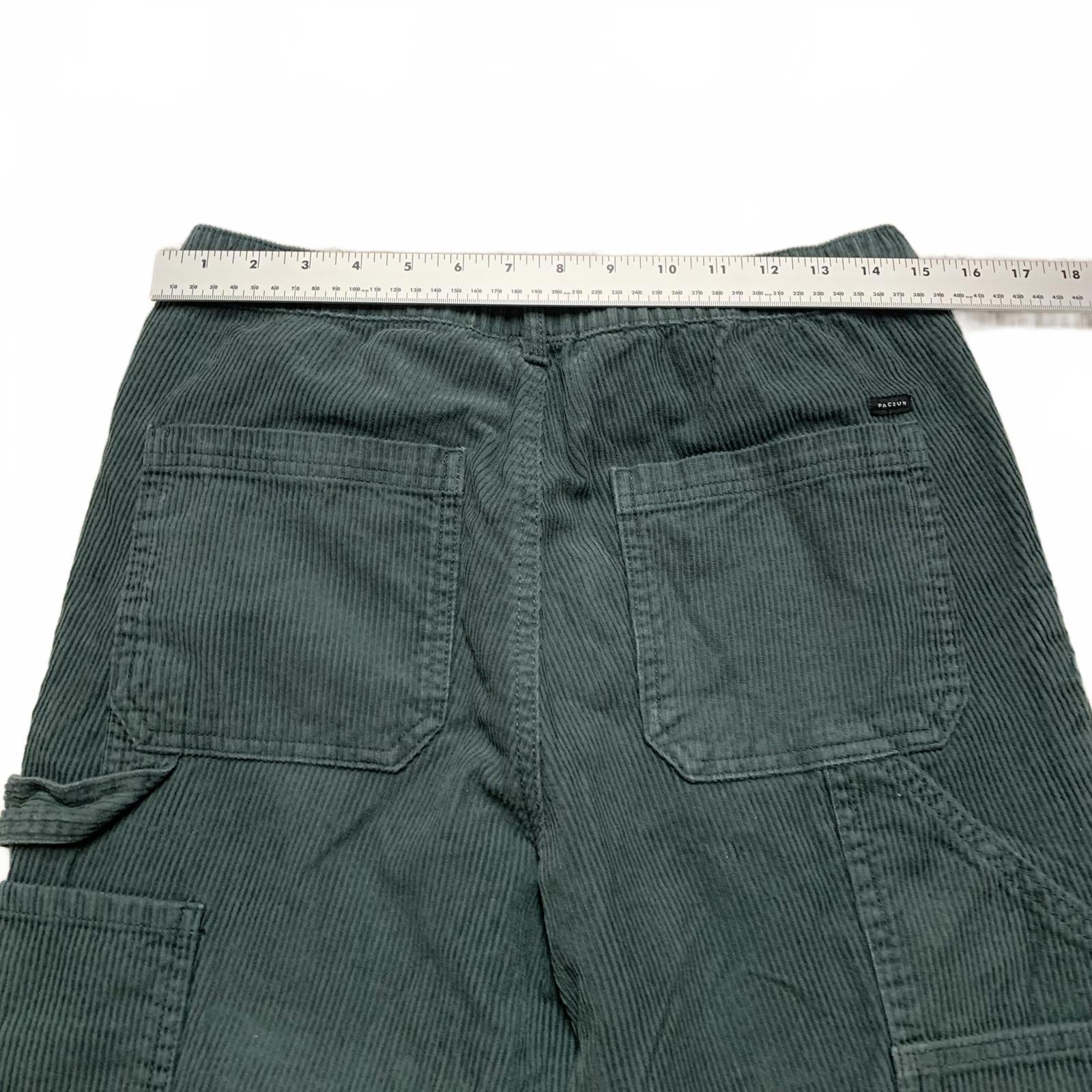 Pantalones de pana Pacsun para mujer, talla S, color verde, holgados, con cintura elástica, 30 x 28,75